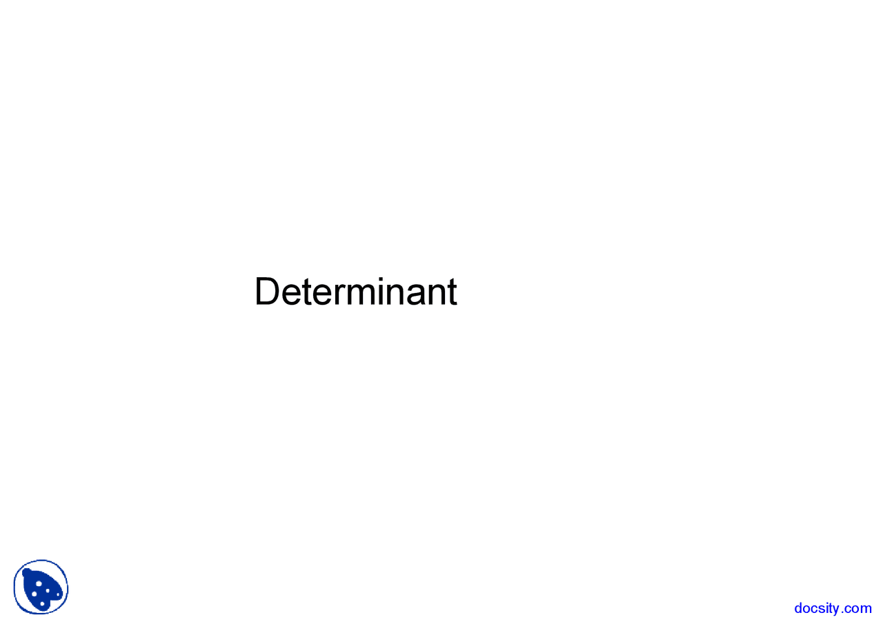 Determinant - Advanced Engineering Math - Tutorial Slides - Docsity