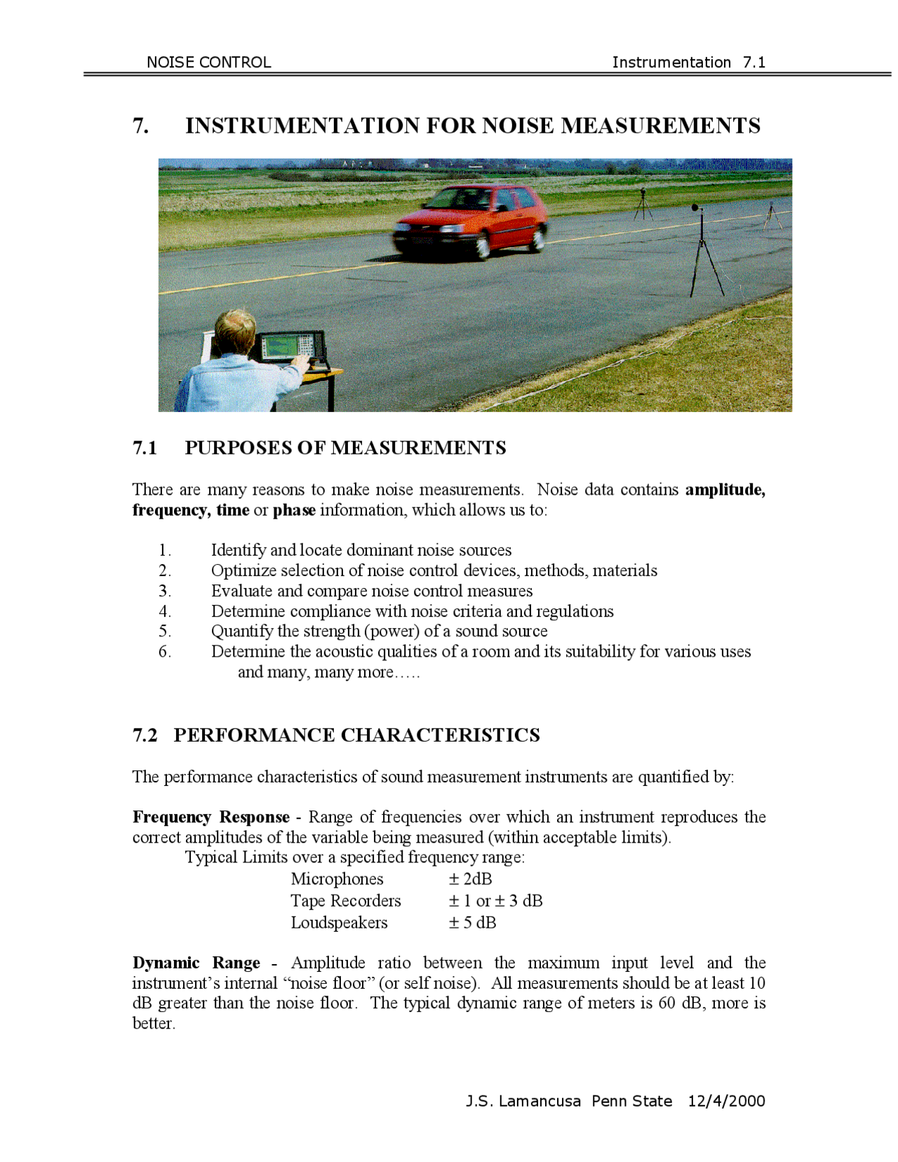 Instrumentation - Noise Control - Handout | Exercises Noise Control ...