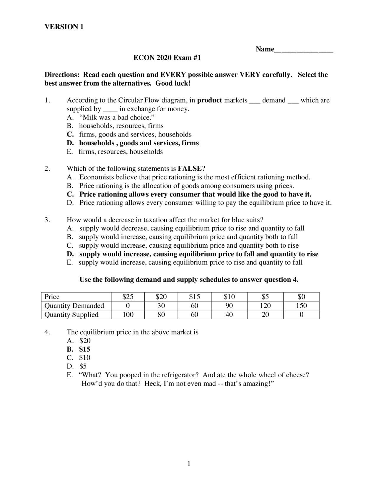 Principles Of Macroeconomics Final Exam Principles Of Macroeconomics Final Exam
