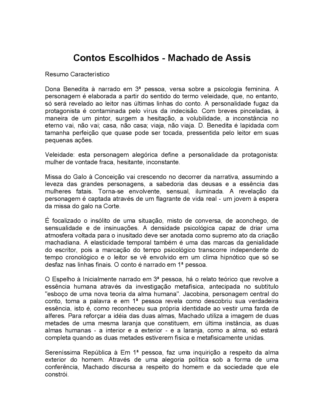 Contos Escolhidos Docsity