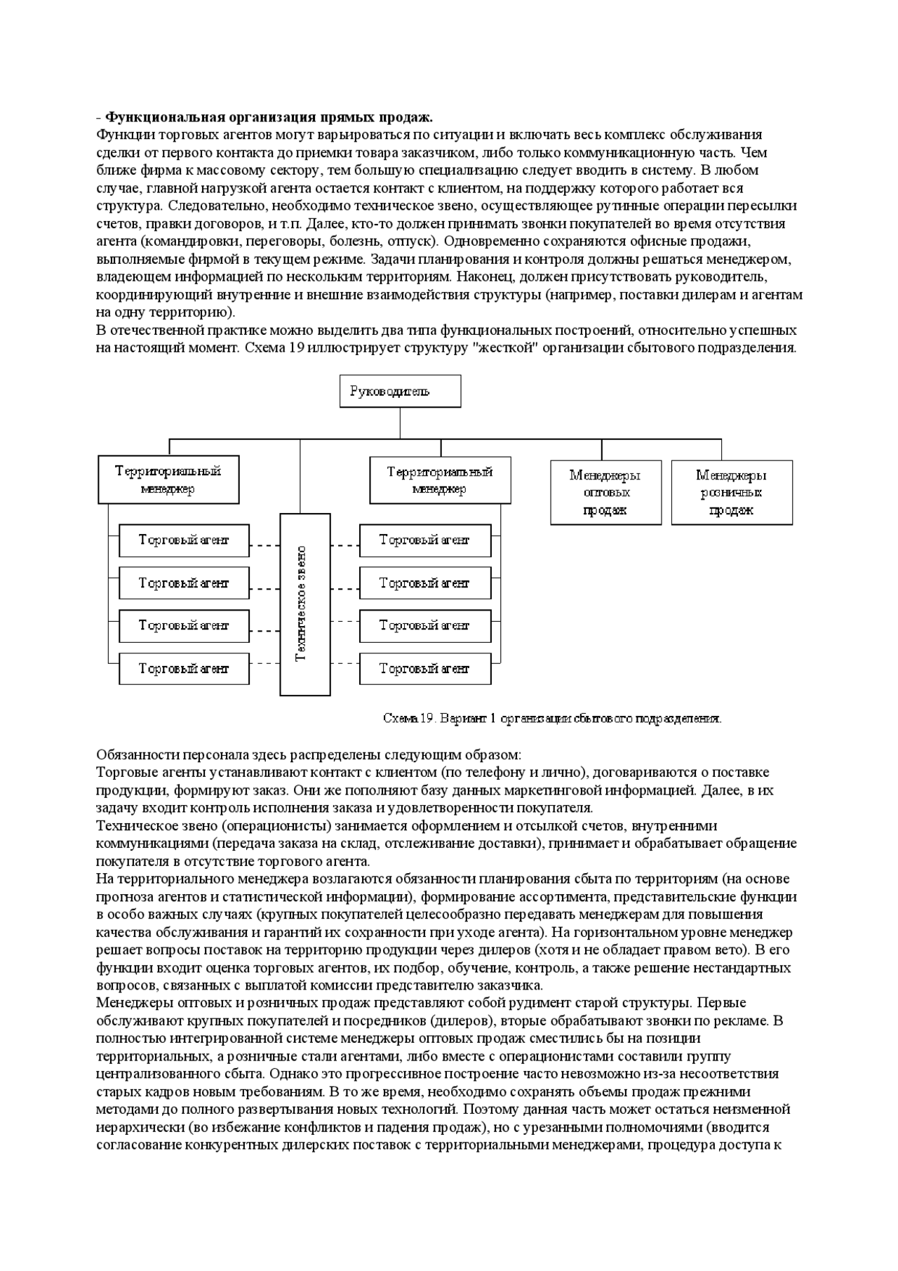 Функции торгового агента. Функции торгового агента