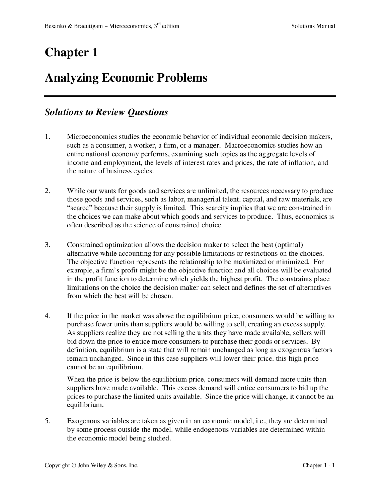 Analyzing Economics Problems - Intermediate Microeconomics | ECON 4010 ...