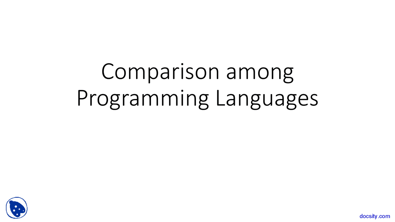 Compare Programming Languages - Programming Languages - Lecture Slides ...