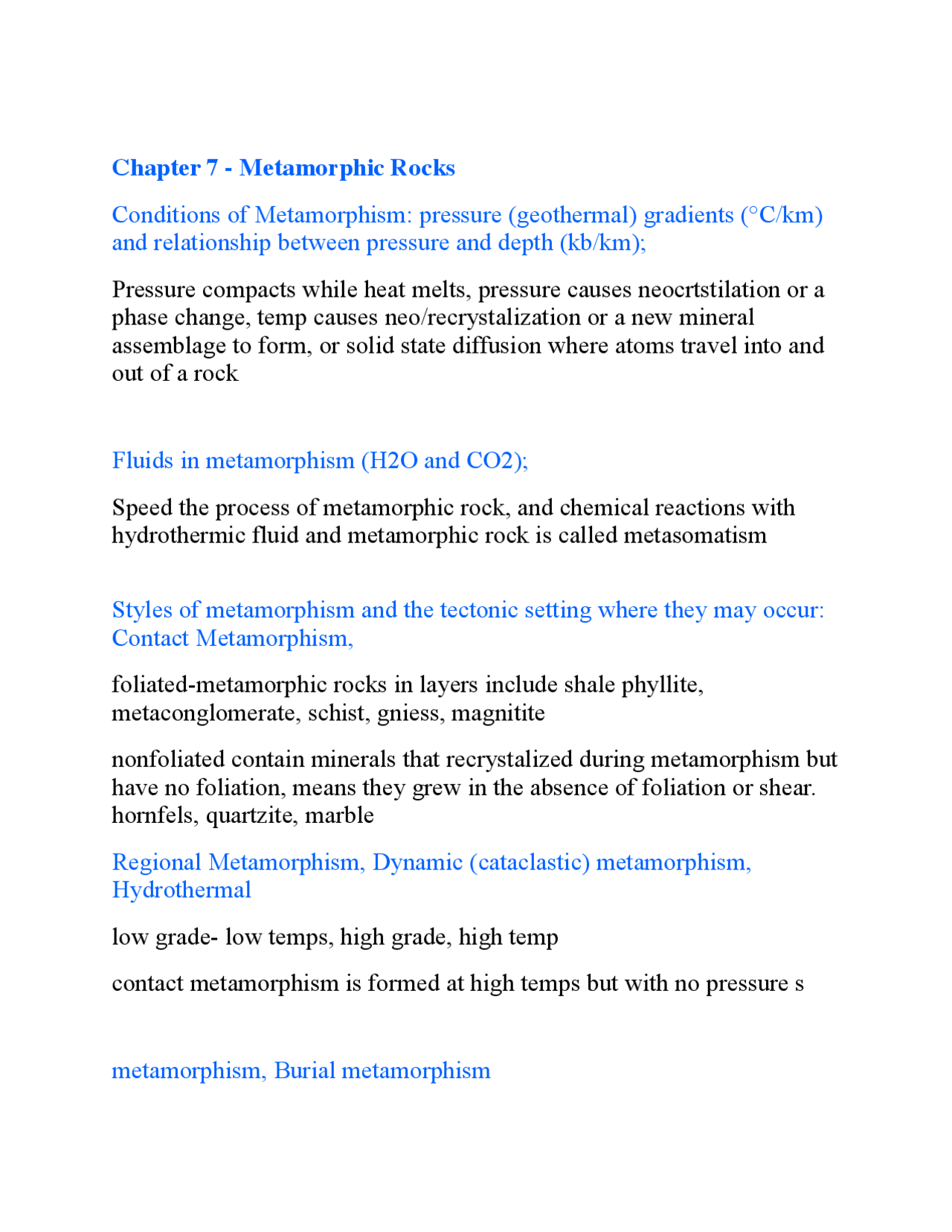 Exam 2 Review Notes - Physical Geology | GEOL 1100 - Docsity