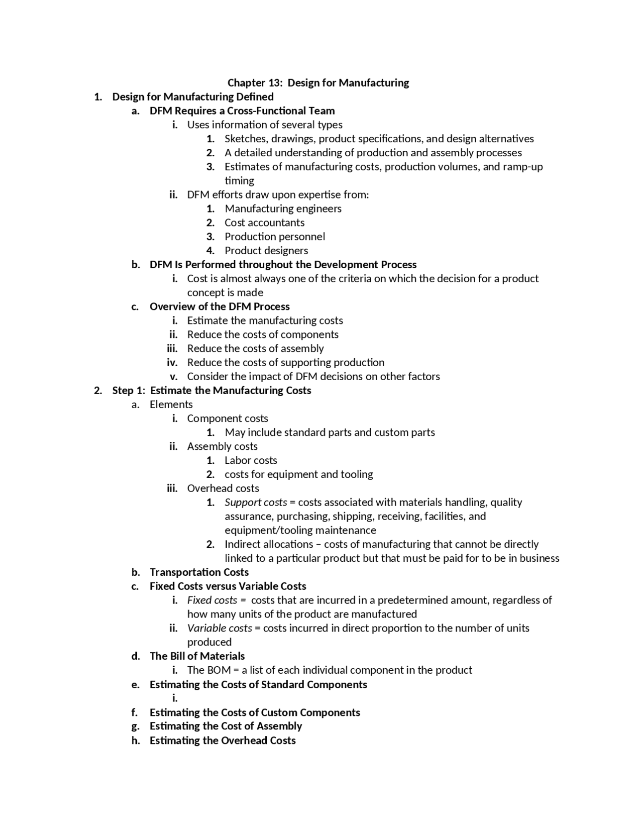 Engineering Study Form Manufacturing Design for Manufacturing - Class Notes | Engineering Economics | ME ...