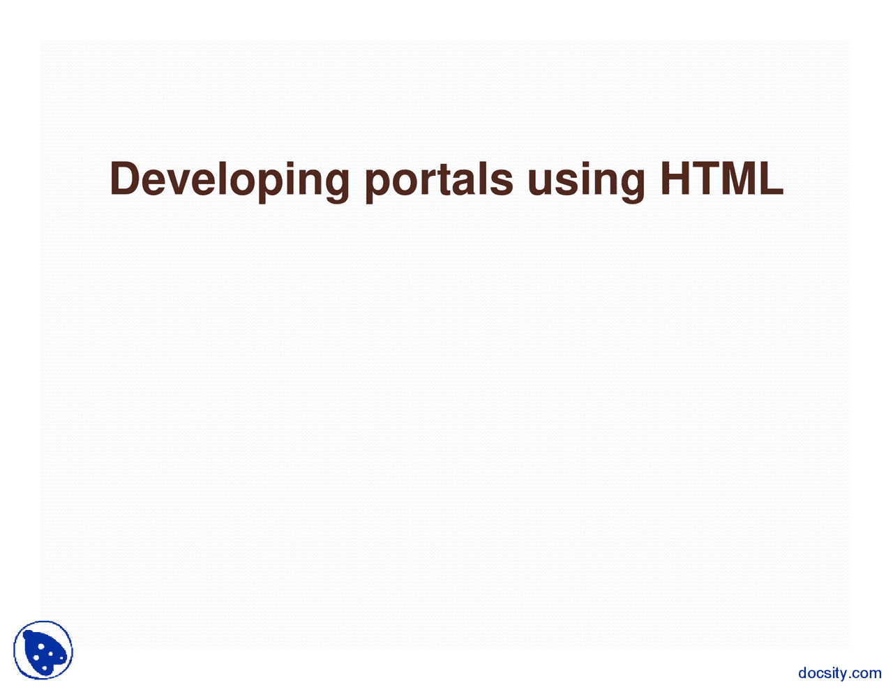 HTML - Computer Science and Engineering - Lecture Slides - Docsity