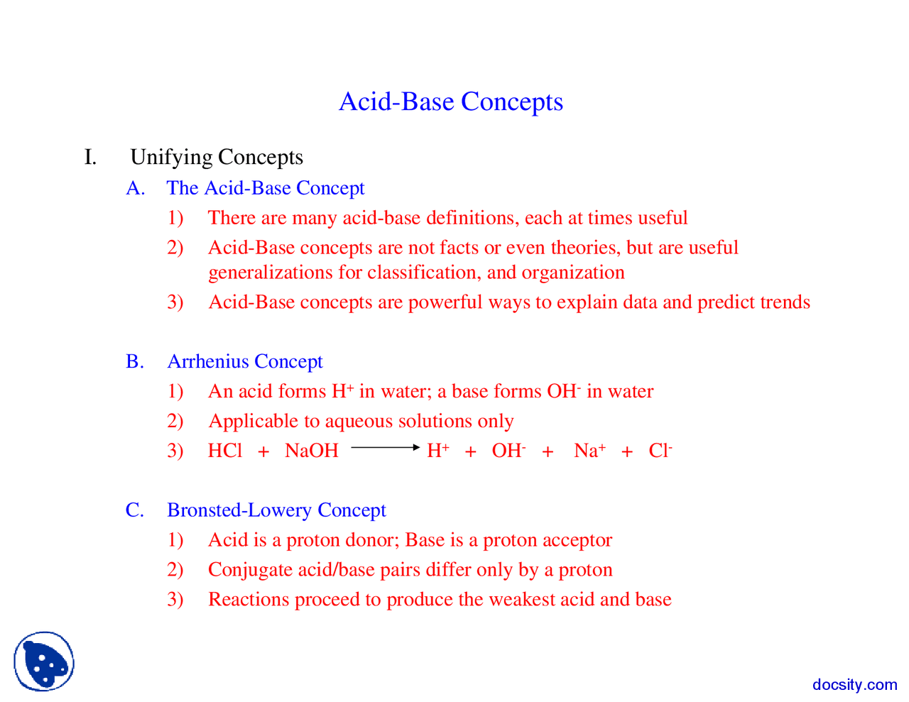 Acid Base Concepts - Advanced Inorganic Chemistry - Lecture Slides ...