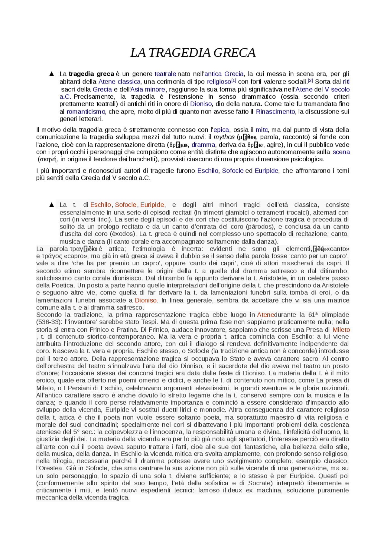 LA TRAGEDIA GRECA Docsity