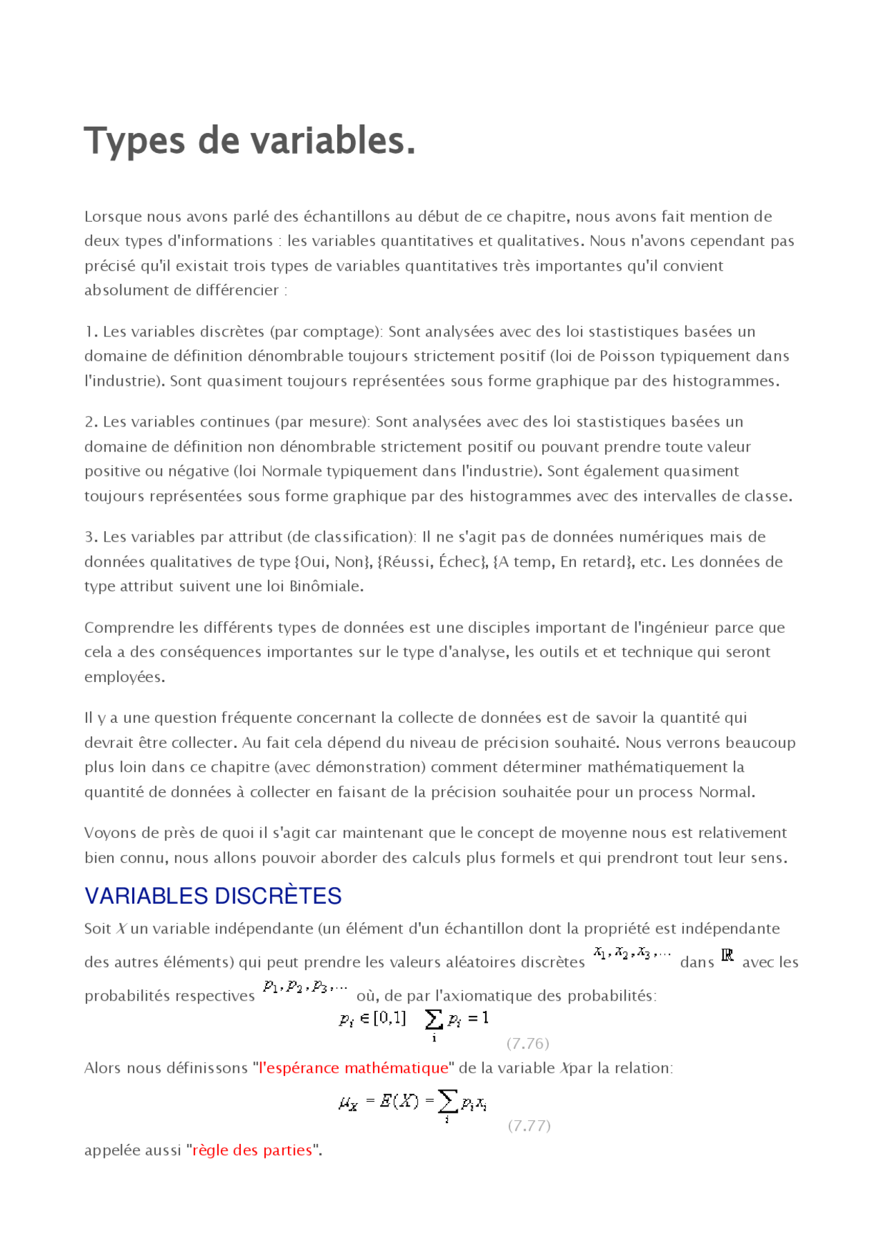 Notes Sur Les Types De Variables 1 Partie Docsity Notes sur les types de variables 1 partie docsity