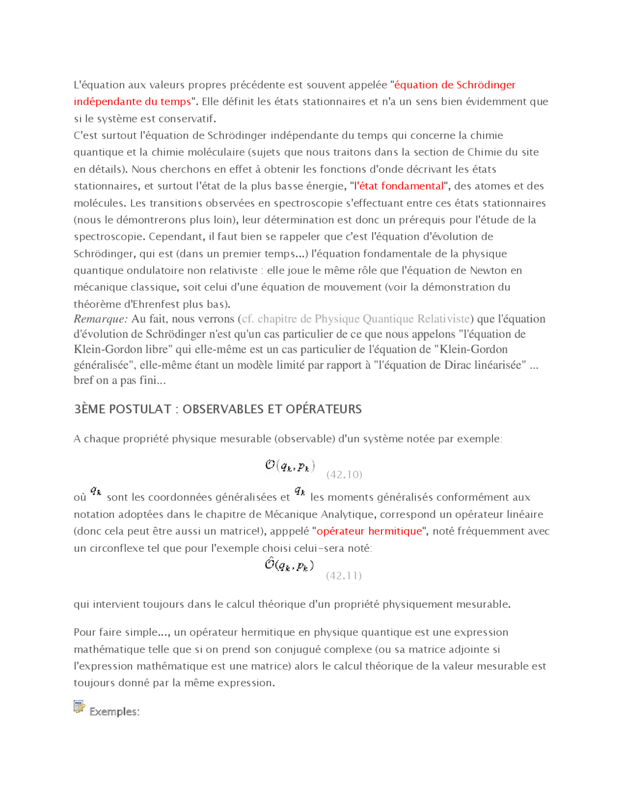 Notes sur le thème de la physique quantique ondulatoire - 2° partie ...