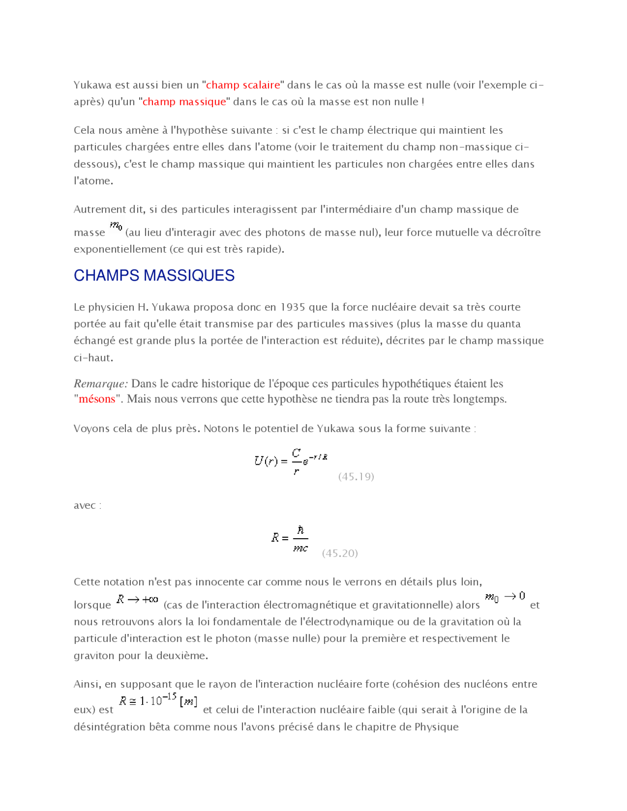 Notes sur le thème de la physique quantique des champs - 2° partie ...