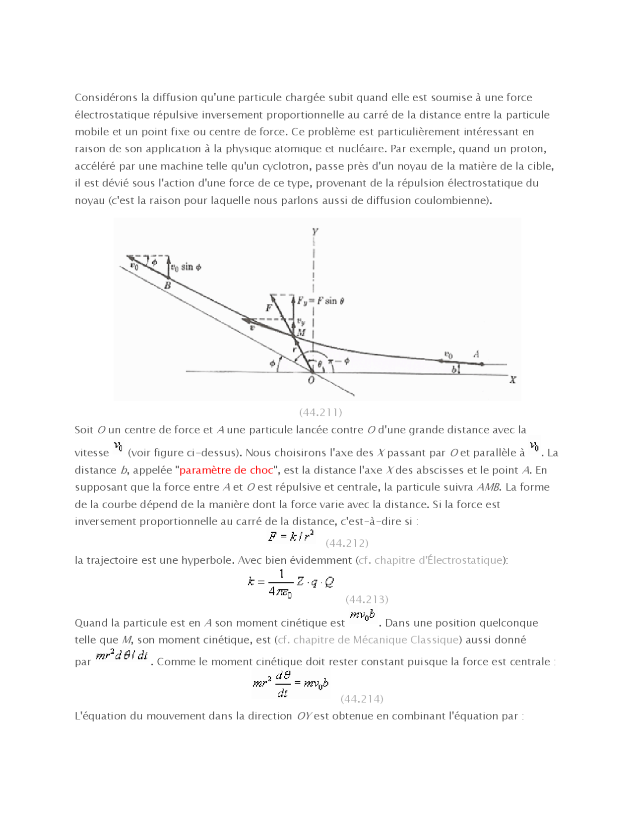 Diffusion De Rutherford Notes sur la diffusion de Rutherford - 1° partie - Docsity
