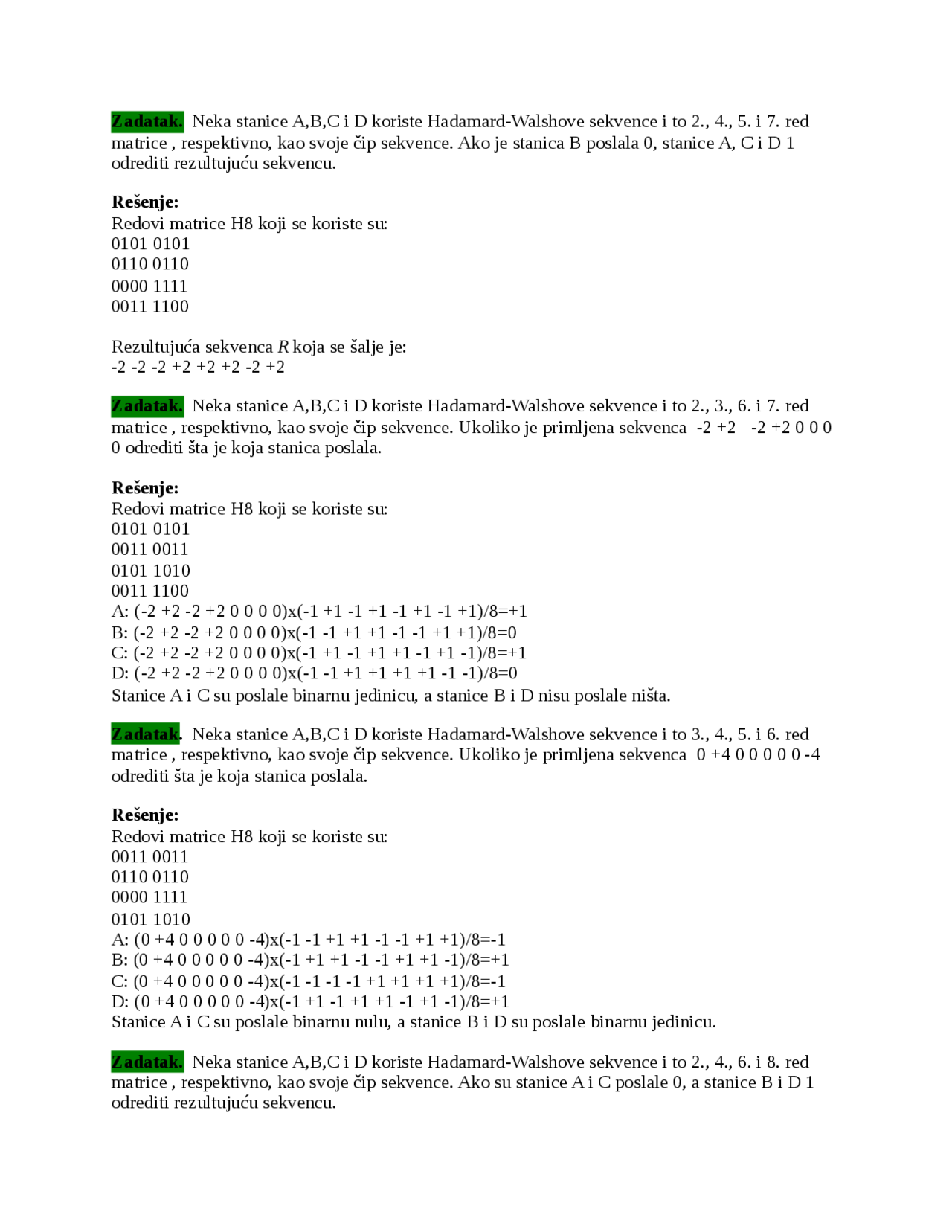 Računarske osnove i primena interneta: zadaci sa rešenjima | Vežbe ...