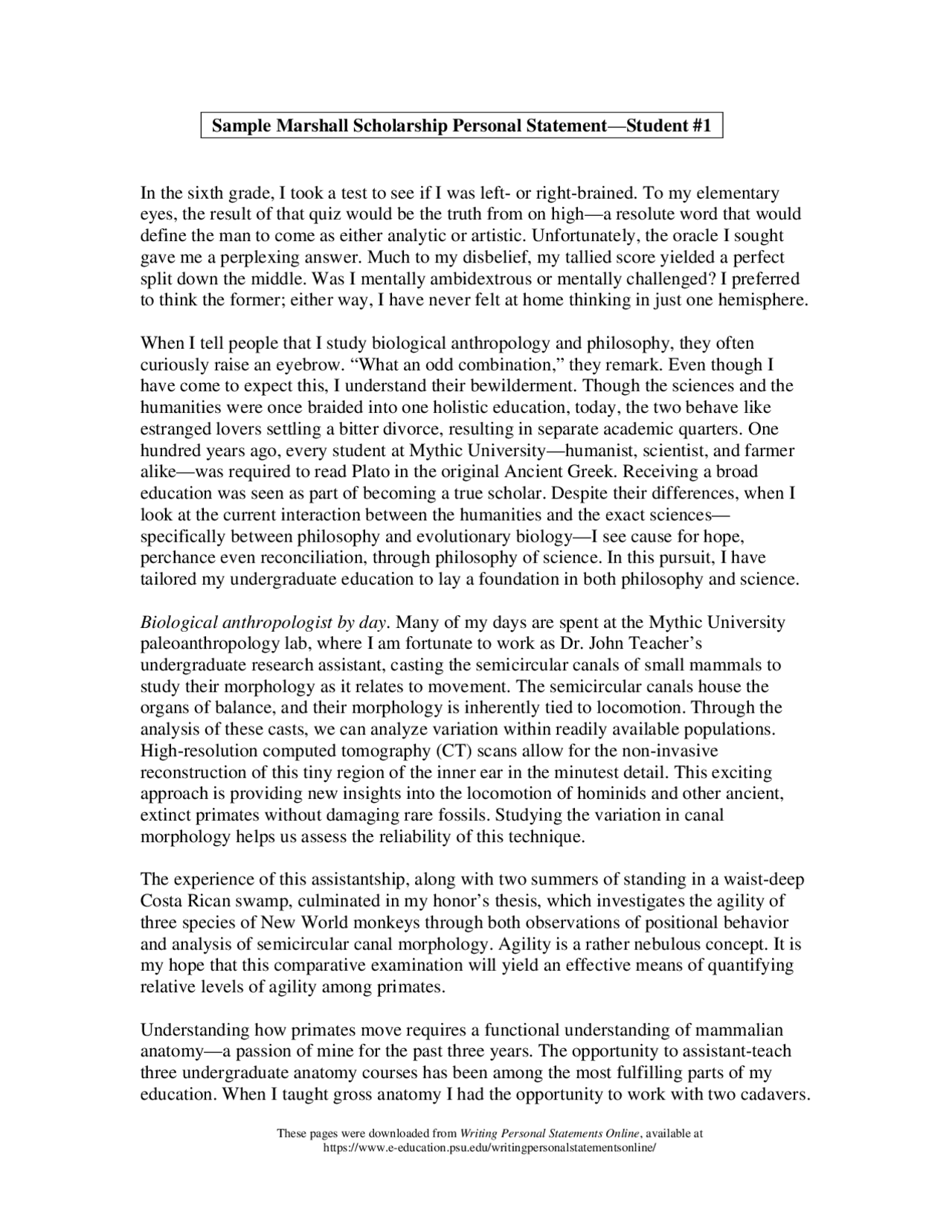 Sample Marshall Scholarship Personal Statement Docsity Sample Marshall Scholarship Personal Statement Docsity