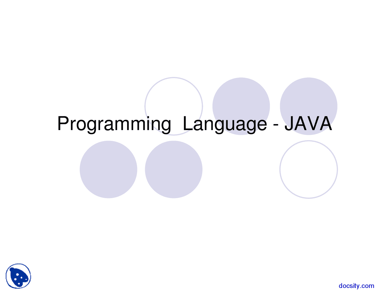 Introduction - Java - Lecture Slides - Docsity