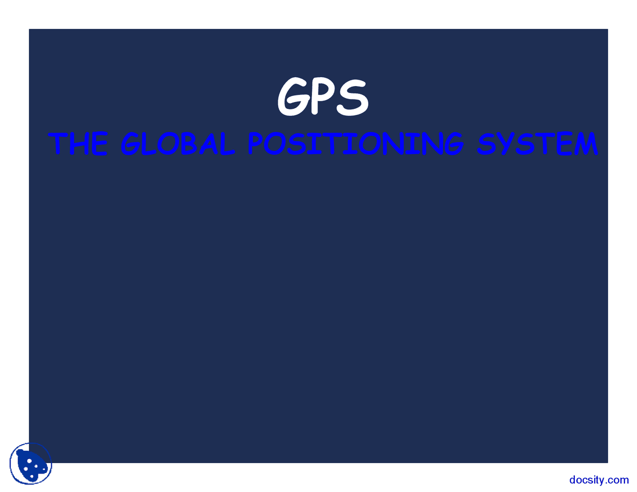 GPS Earth Science Lecture Slides Docsity