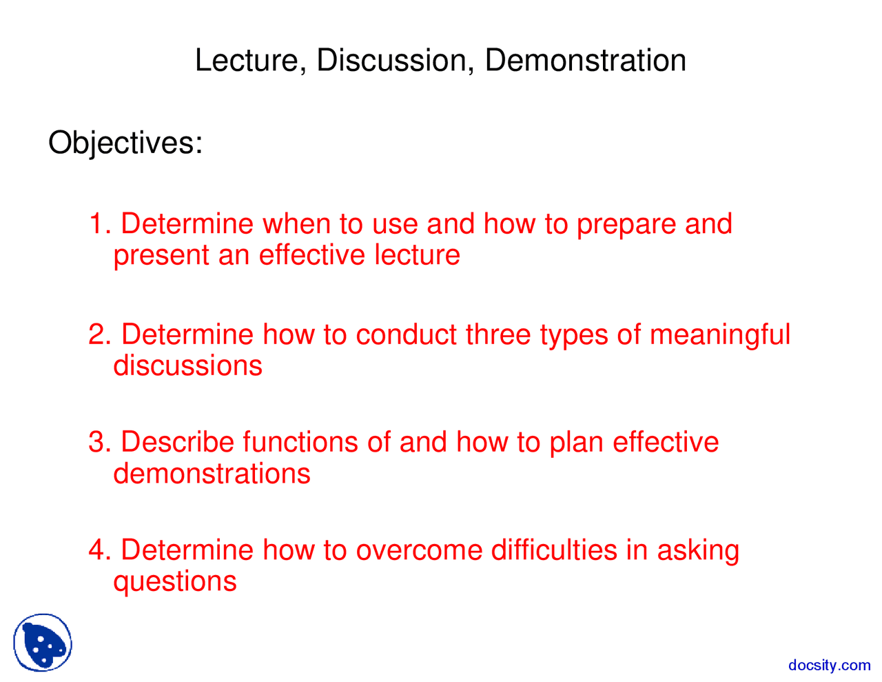 Lecture, Discussion, and Demonstration - Secondary Science Methods ...