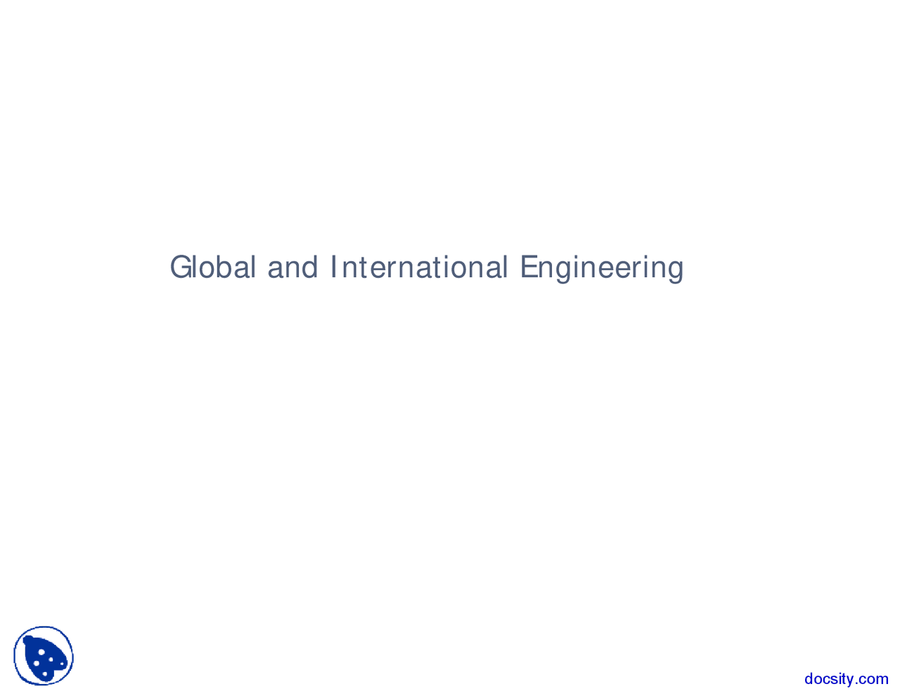 Global And International Engineering Introduction To Mechanical