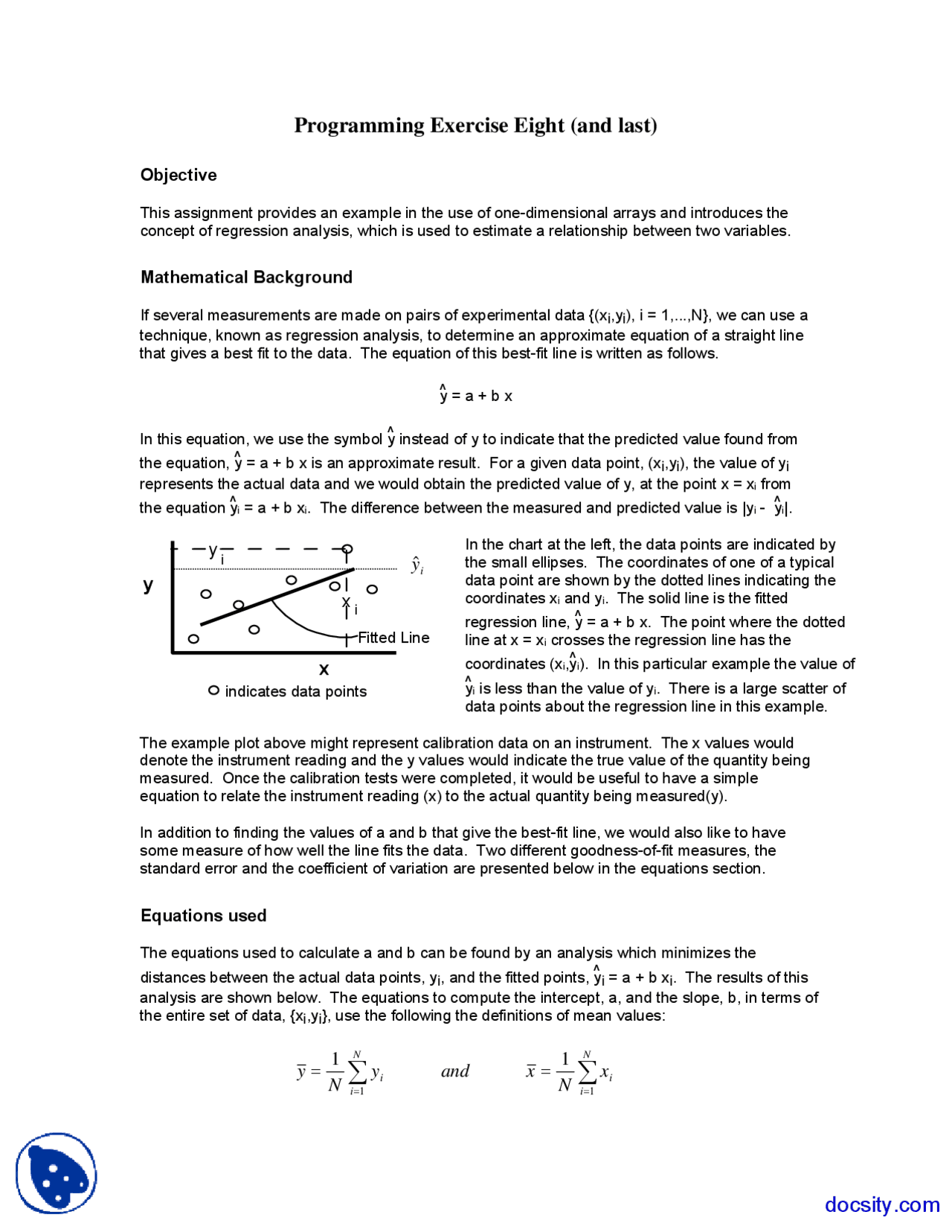 one dimensional array programming tasks | pdf |... One Dimensional Arrays - Computing in Engineering and Science ...