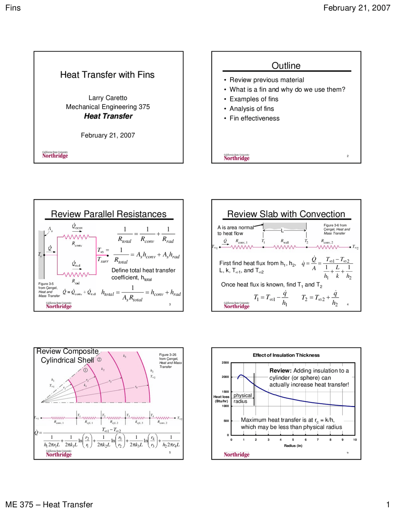 Heat Transfer with Fins - Heat Transfer - Lecture Slides | Slides ...
