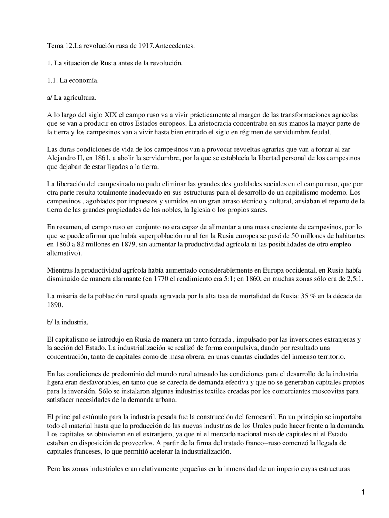 Apuntes Sobre La Revolucion Rusa De 1917 Docsity