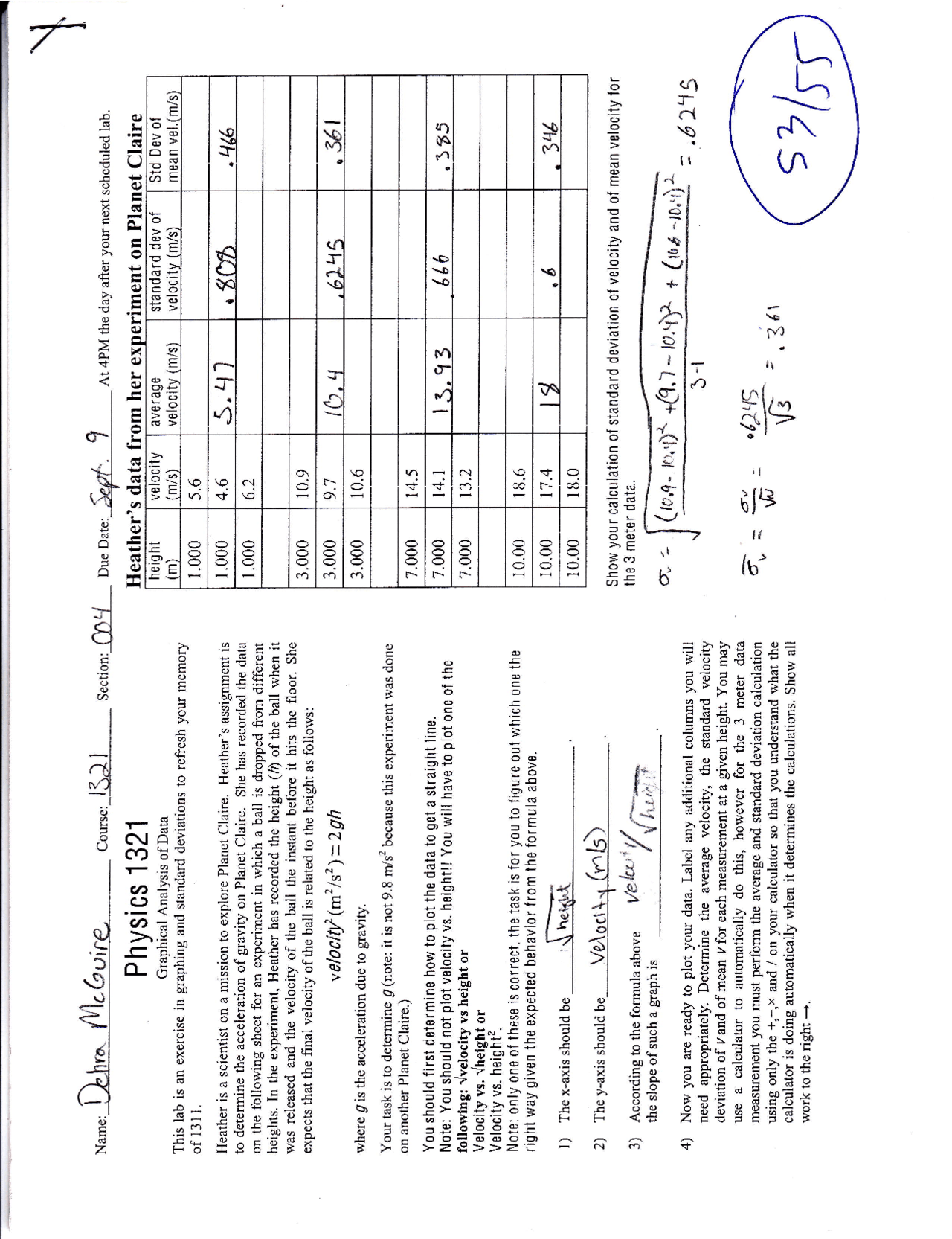 Quiz 1 with Solution for General Physics Lab II PHYS 1321 Docsity