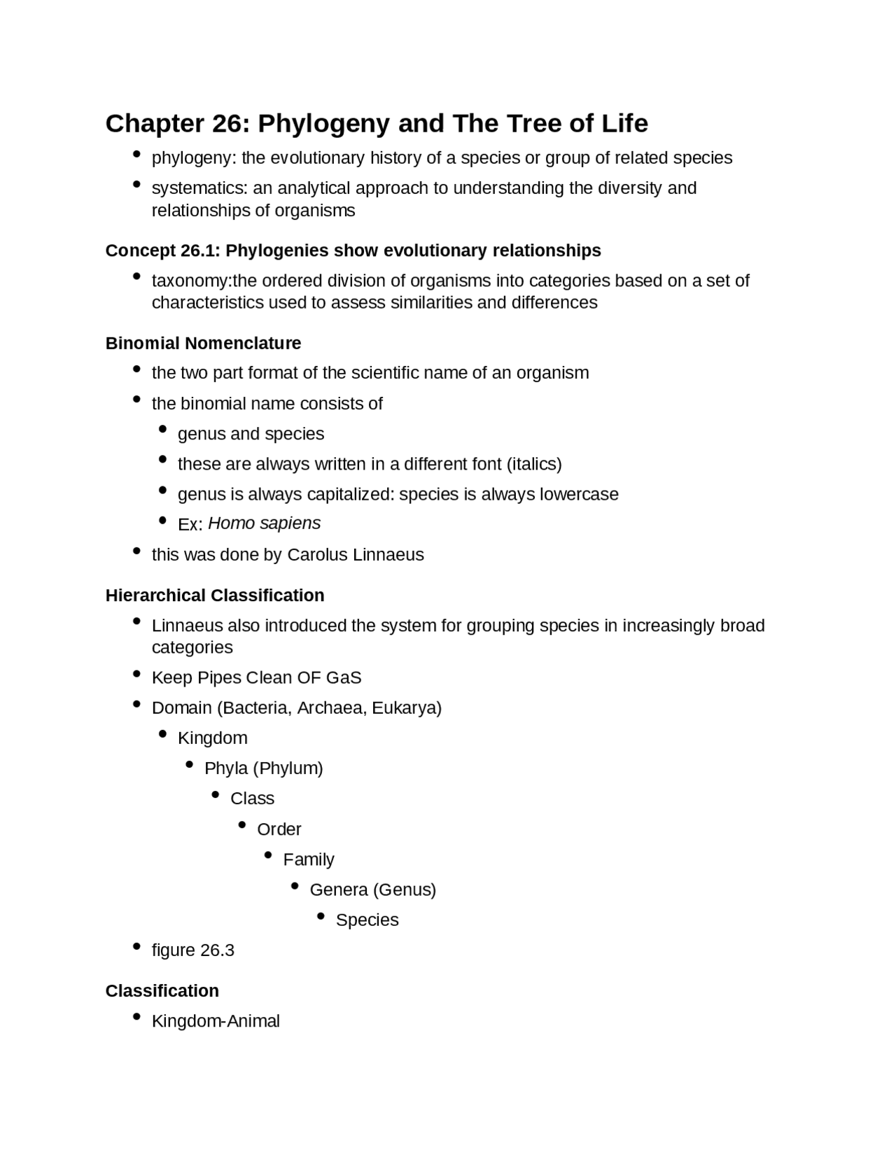 Phylogeny and The Tree of Life – Lecture Notes | BIOL 1202 - Docsity