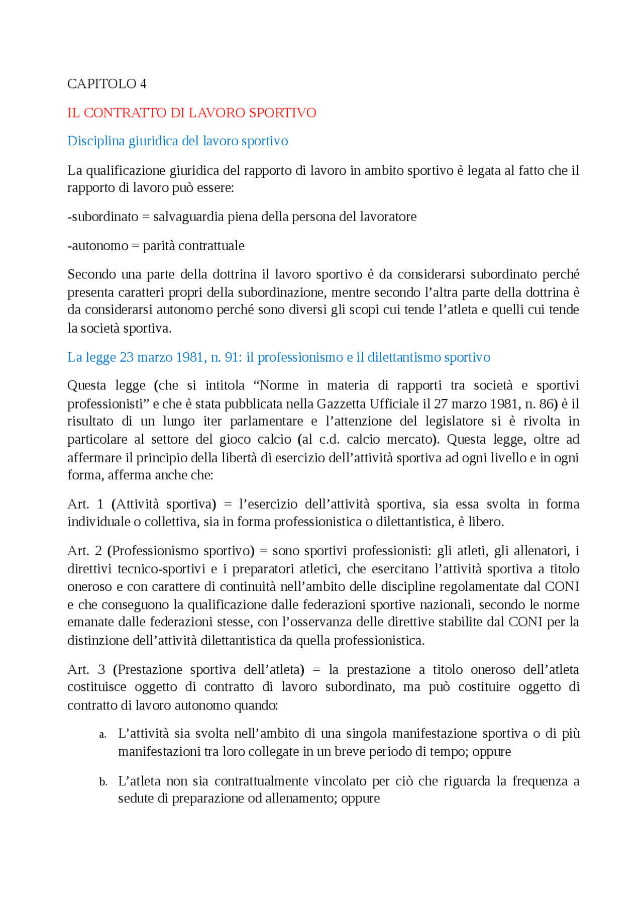 Riassunto Lezioni di diritto sportivo giuseppe liotta e laura santoro