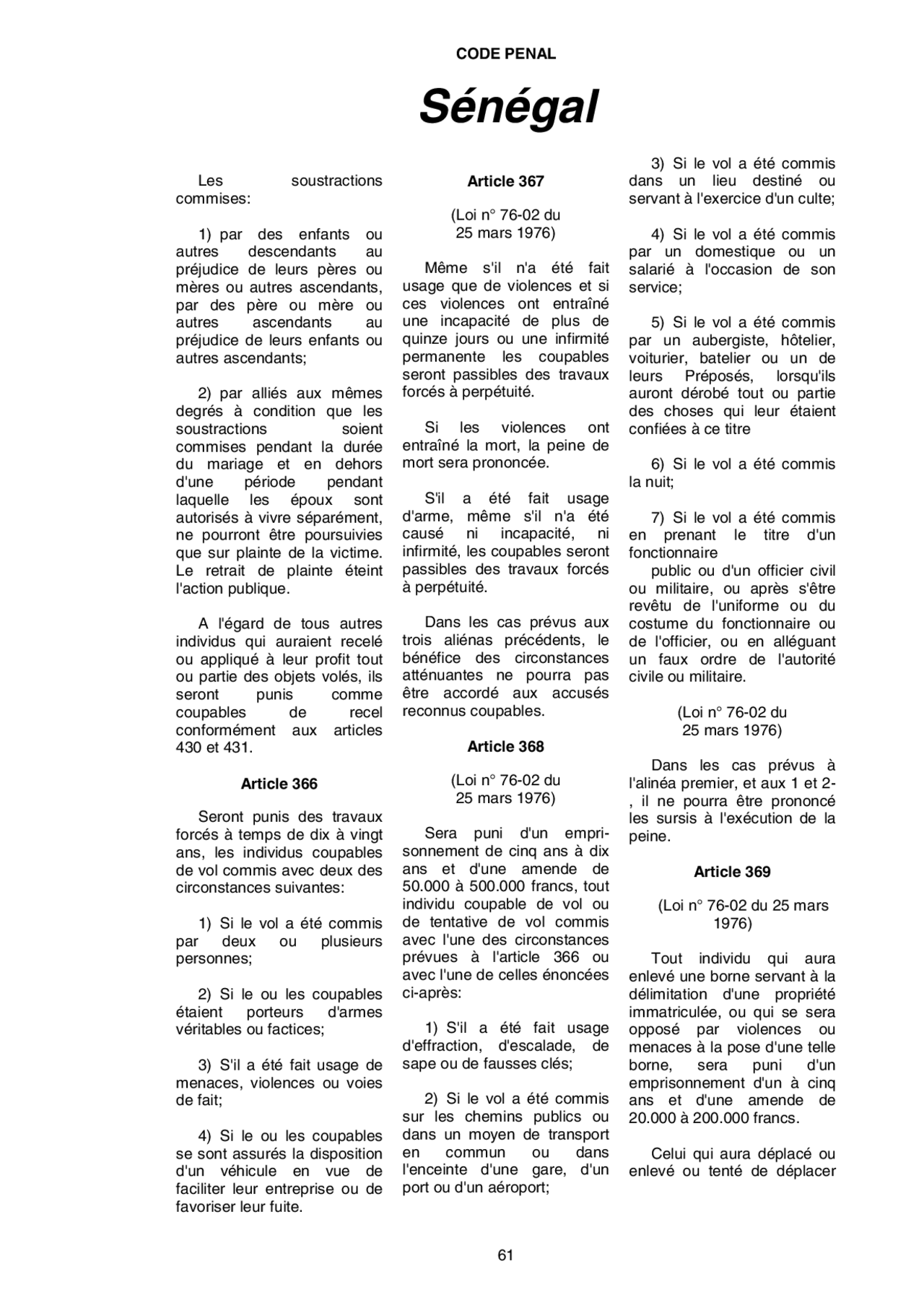 Notes Sur Le Code Penal Du Senegal 3 Partie Docsity