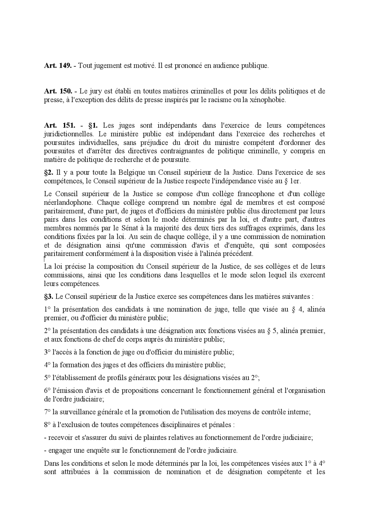 Notes sur la constitution belge 3° partie Docsity
