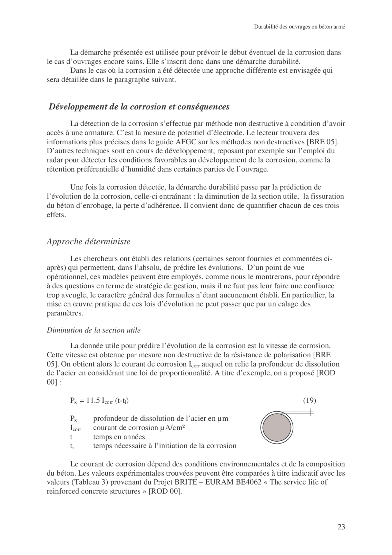 Notes sur la durée de vie des ouvrages en béton armé situés sur la façade atlantique 3° partie