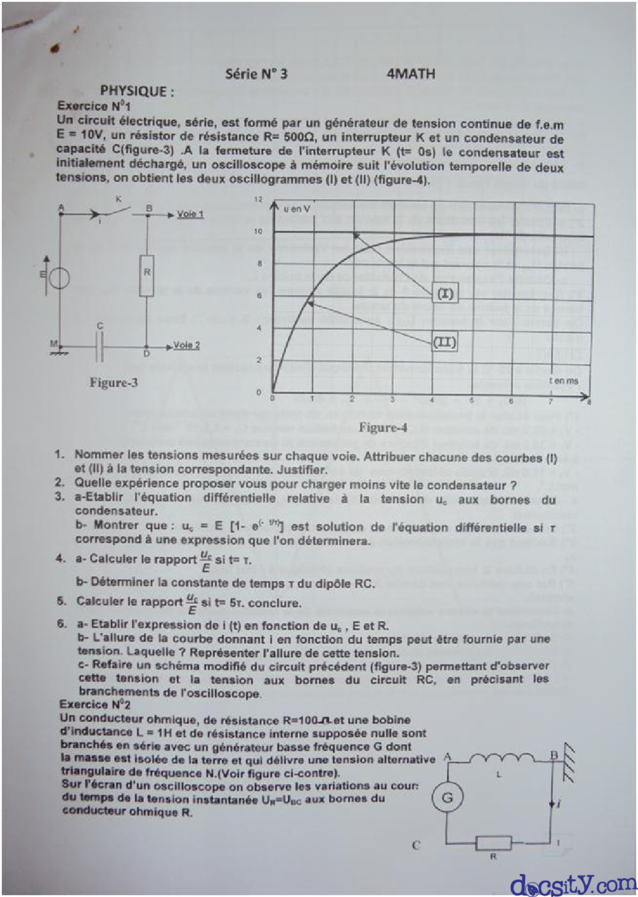 Exercices Sur Les Sciences Physiques 4 Docsity