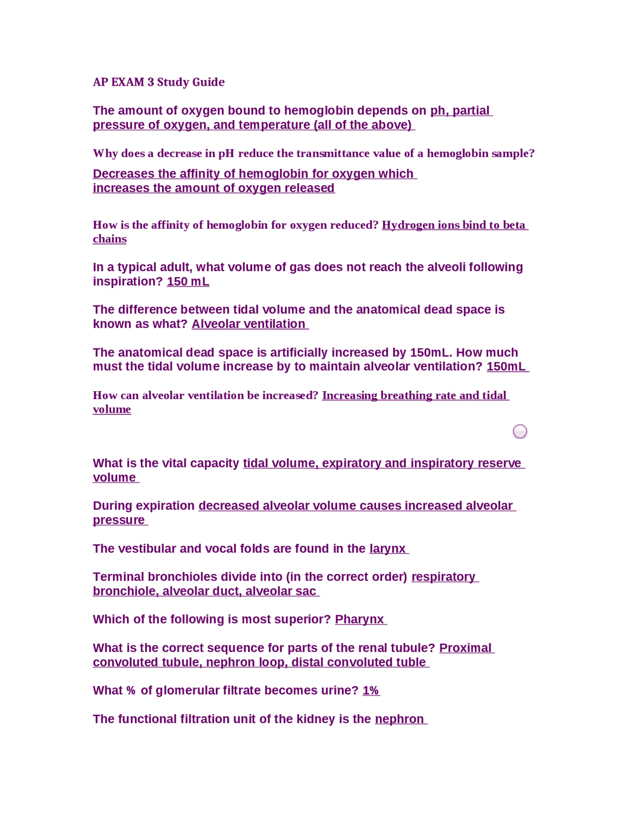 Lab Exam 3 Study Guide - Human Anatomy and Physiology Lab | BIOL 2414 ...