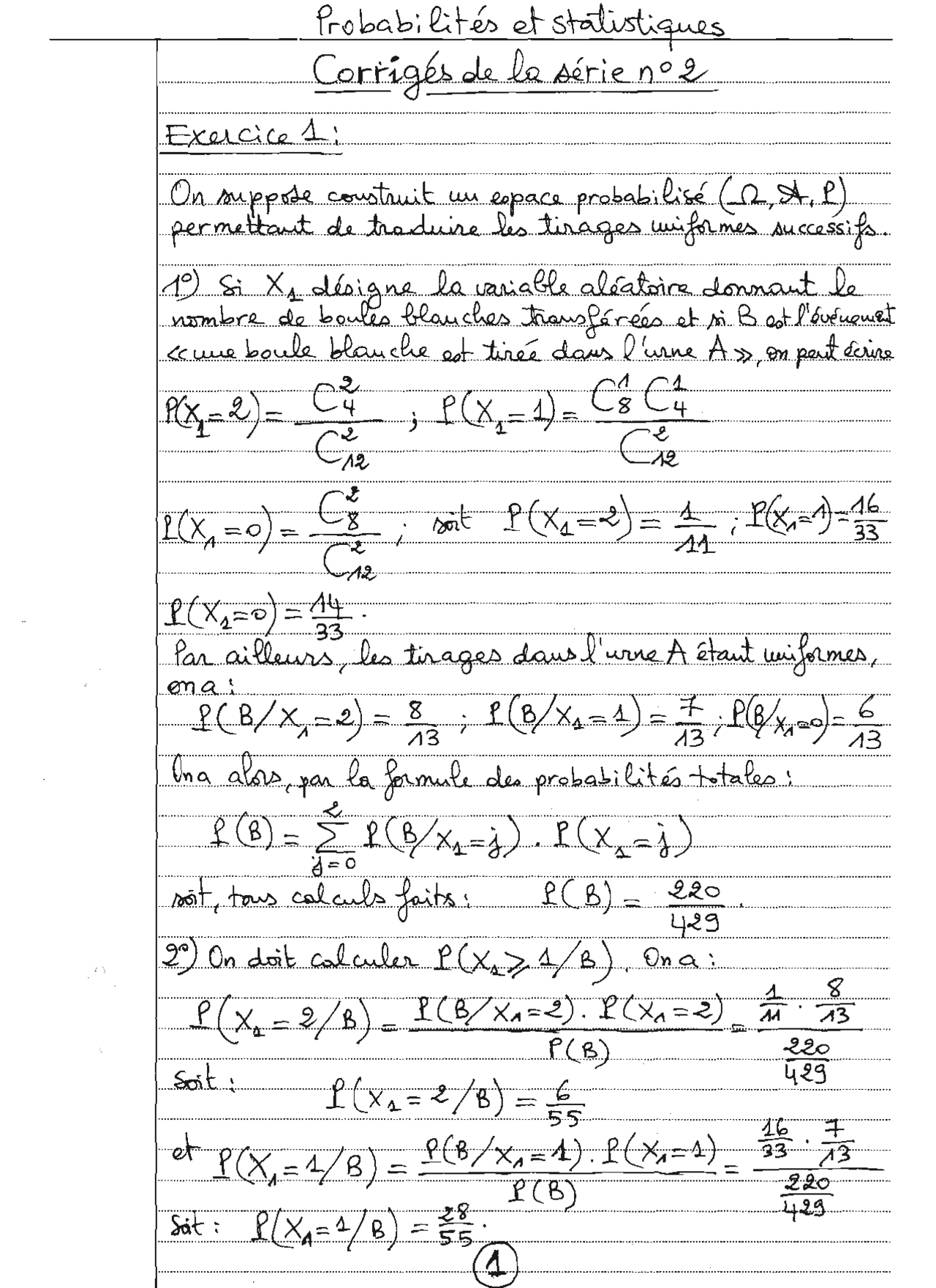 Exercices Sur Les Probabilités Et Les Statistiques Correction 2 Docsity Exercices Sur Les Probabilités Et Les Statistiques Correction 2 Docsity