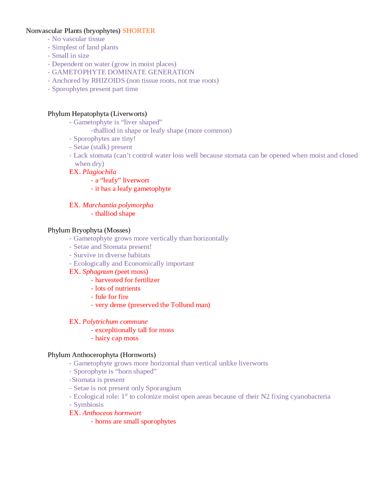 Principles of Biology II Test 2 Study Guide | BIOL 1108K - Docsity