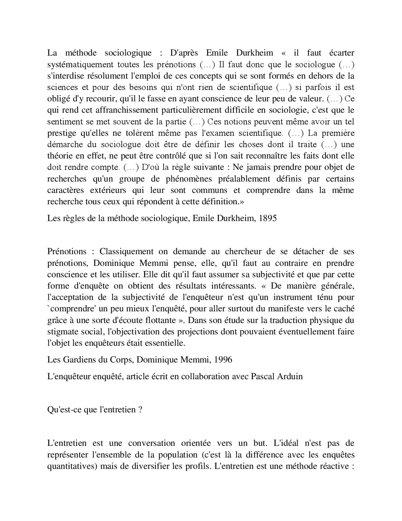Notes sur l'introduction à la méthode des sciences sociales - Docsity