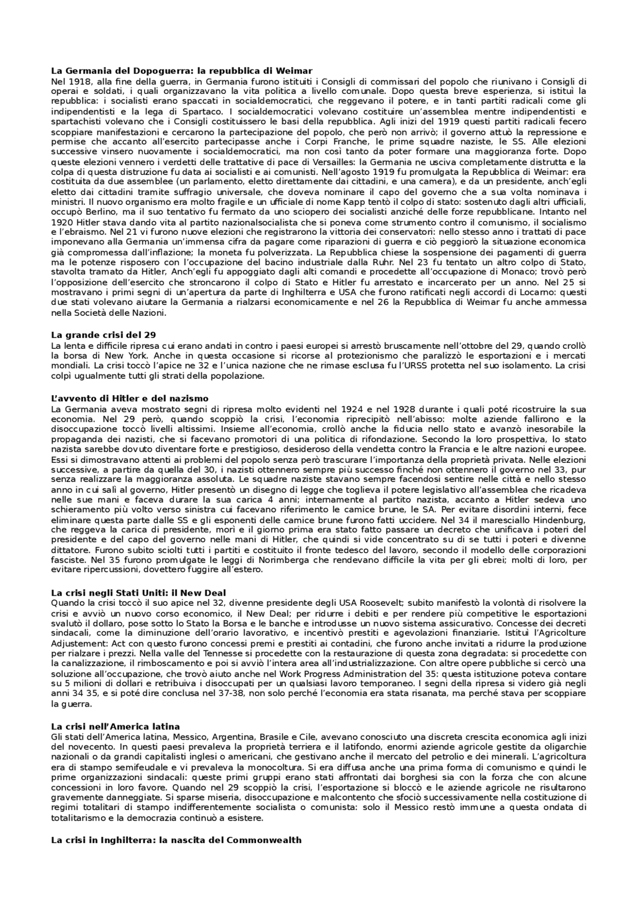 Riassunto Programma Storia 5 Superiore Pdf