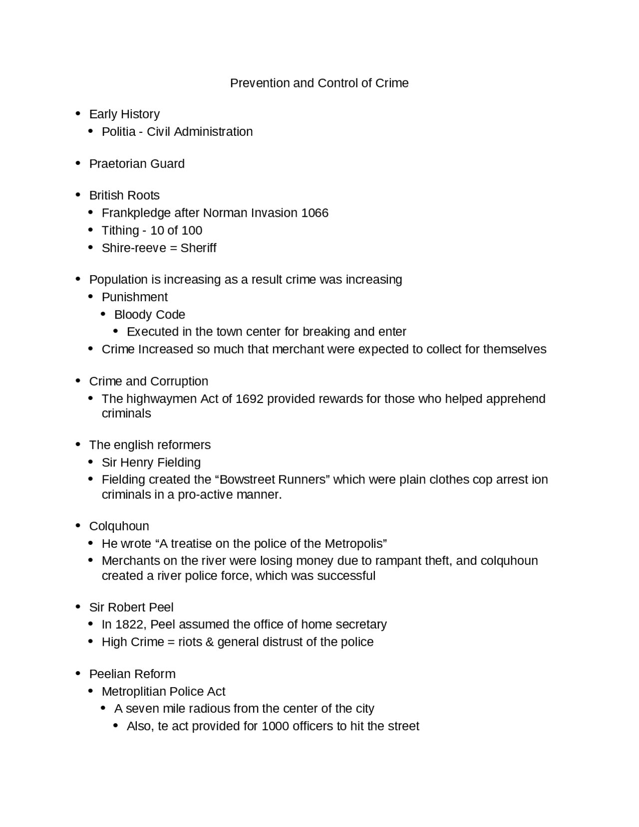 Prevention and Control of Crime – Exam 1 Study Guide | CJA 2200 | Study ...