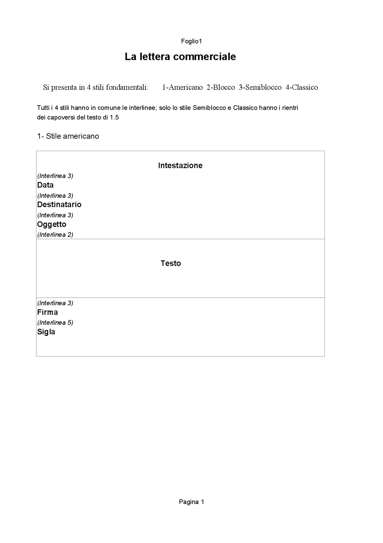 Lettera commerciale - Docsity