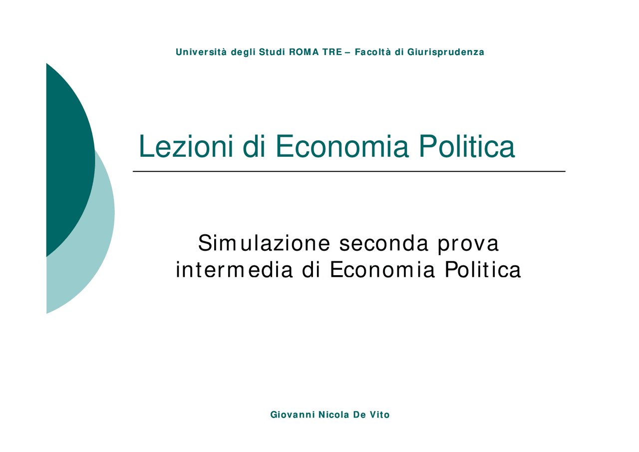 SIMULAZIONE SECONDA PROVA INTERMEDIA ECONOMIA POLITICA [modalita