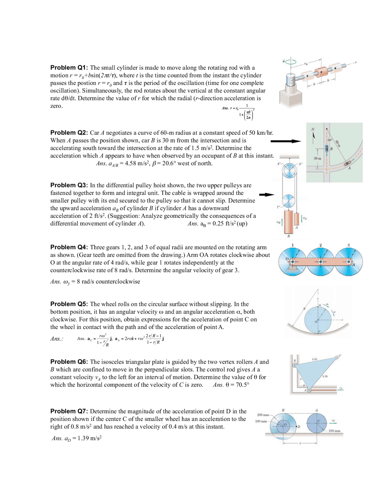 Dynamic First Midterm Midterm Exam with Answers for Dynamics Prerequisites | ENES 221 - Docsity