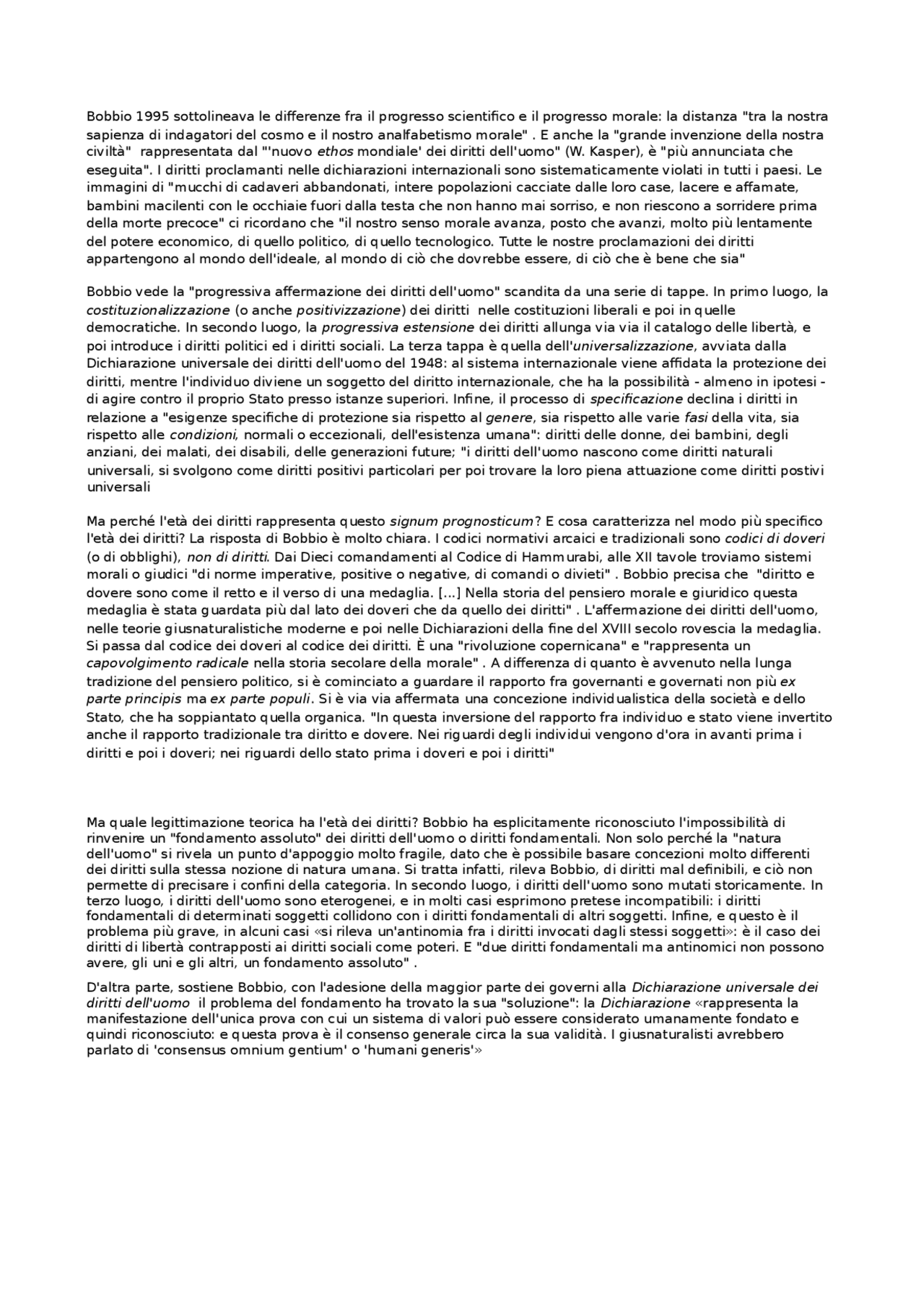 Introduzione L et Dei Diritti Di Bobbio Sintesi Del Corso Di