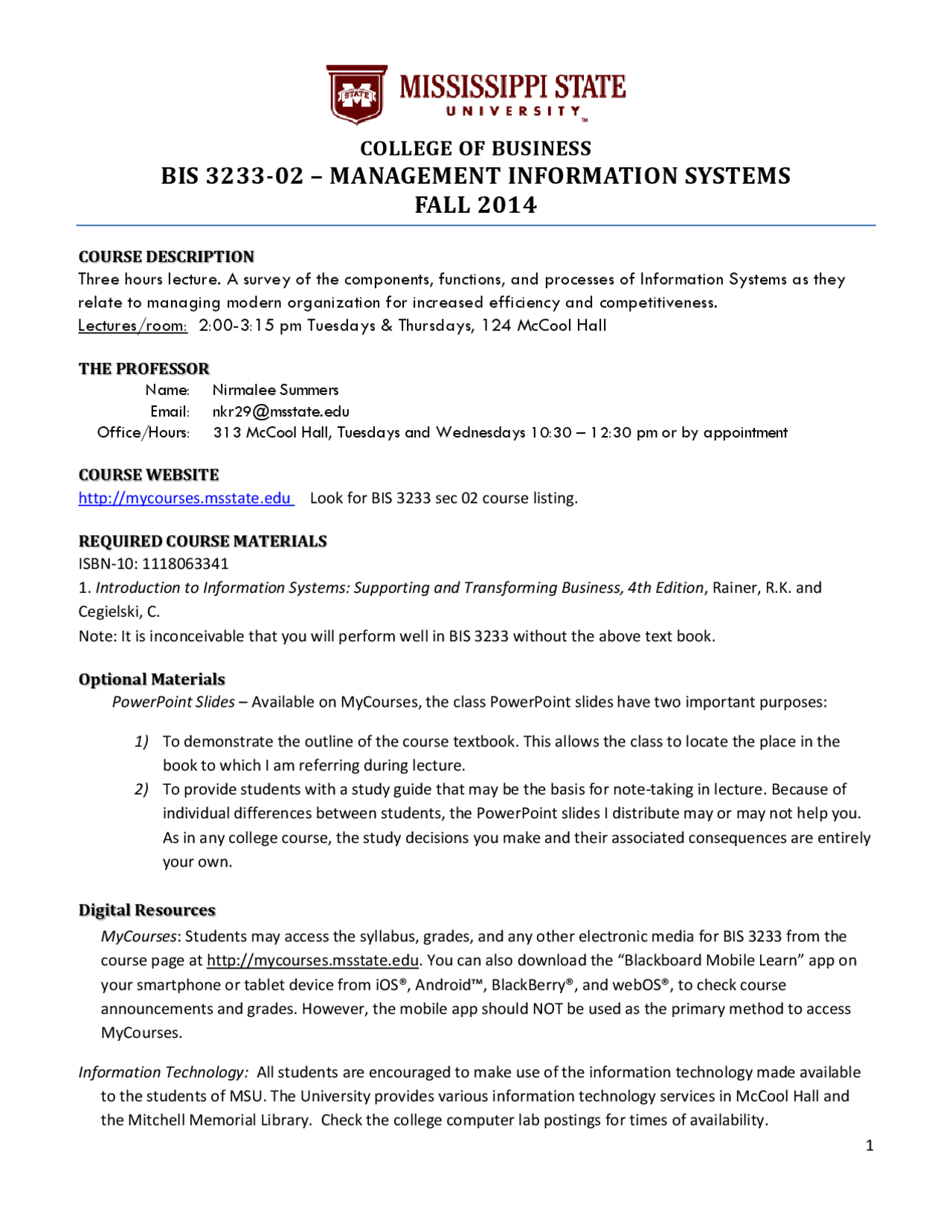Study Guide for Exam - Management Information Systems | BIS 3233 - Docsity