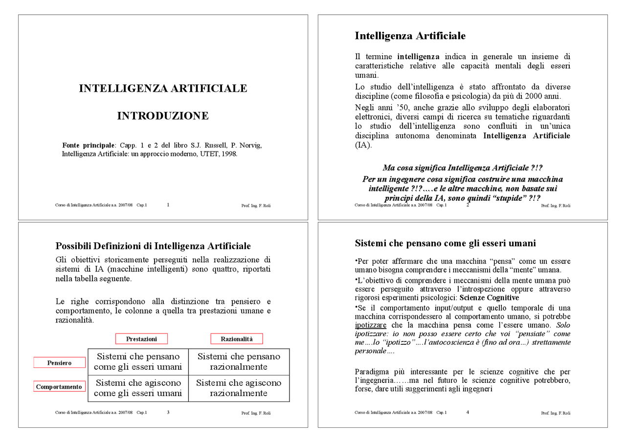 Primo capitolo di intelligenza artificiale un approccio moderno - Docsity