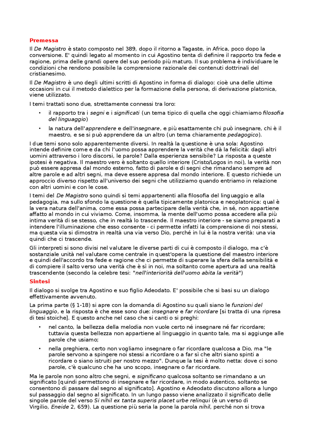 San Tommaso De Magistro Docsity