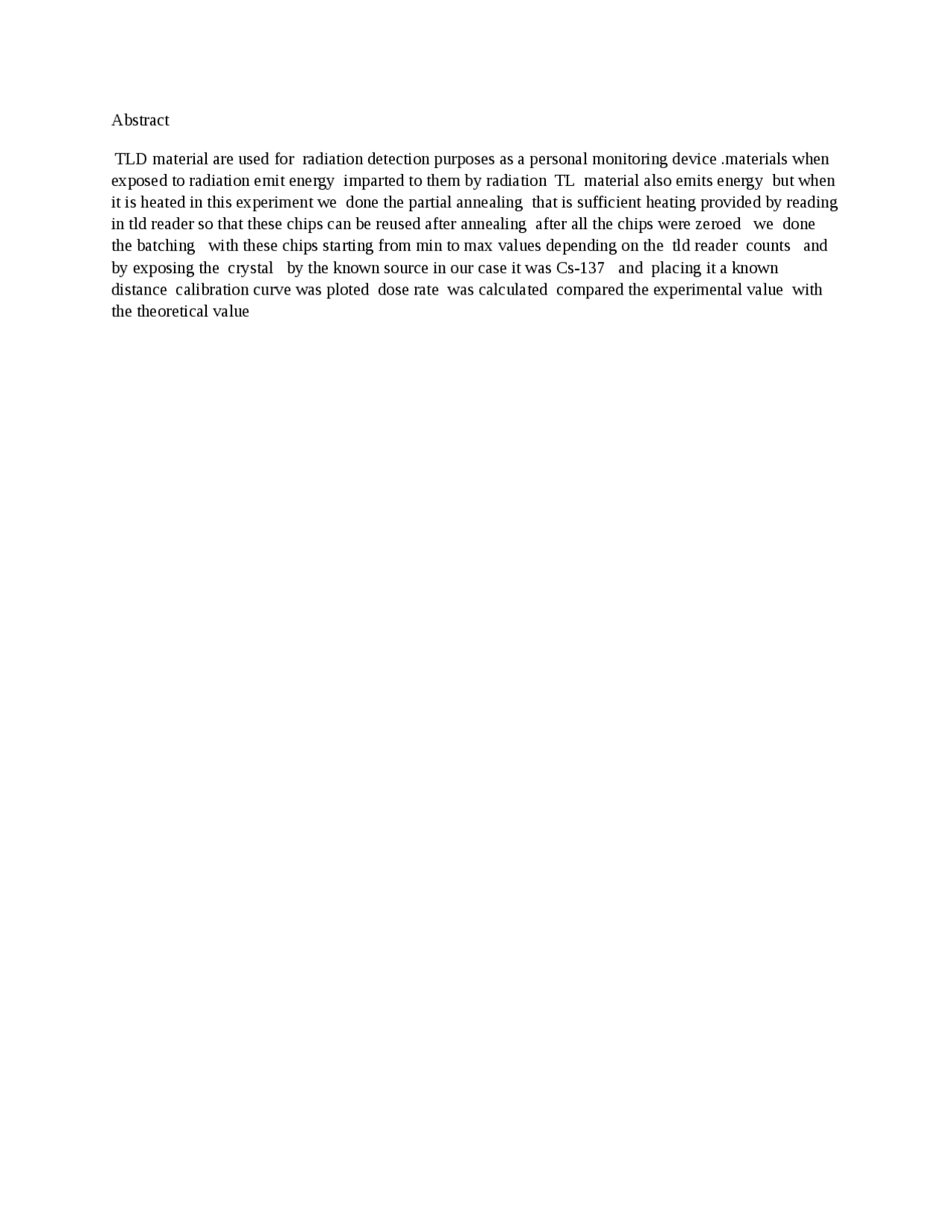 Thermoluminescent dosimeter - Docsity