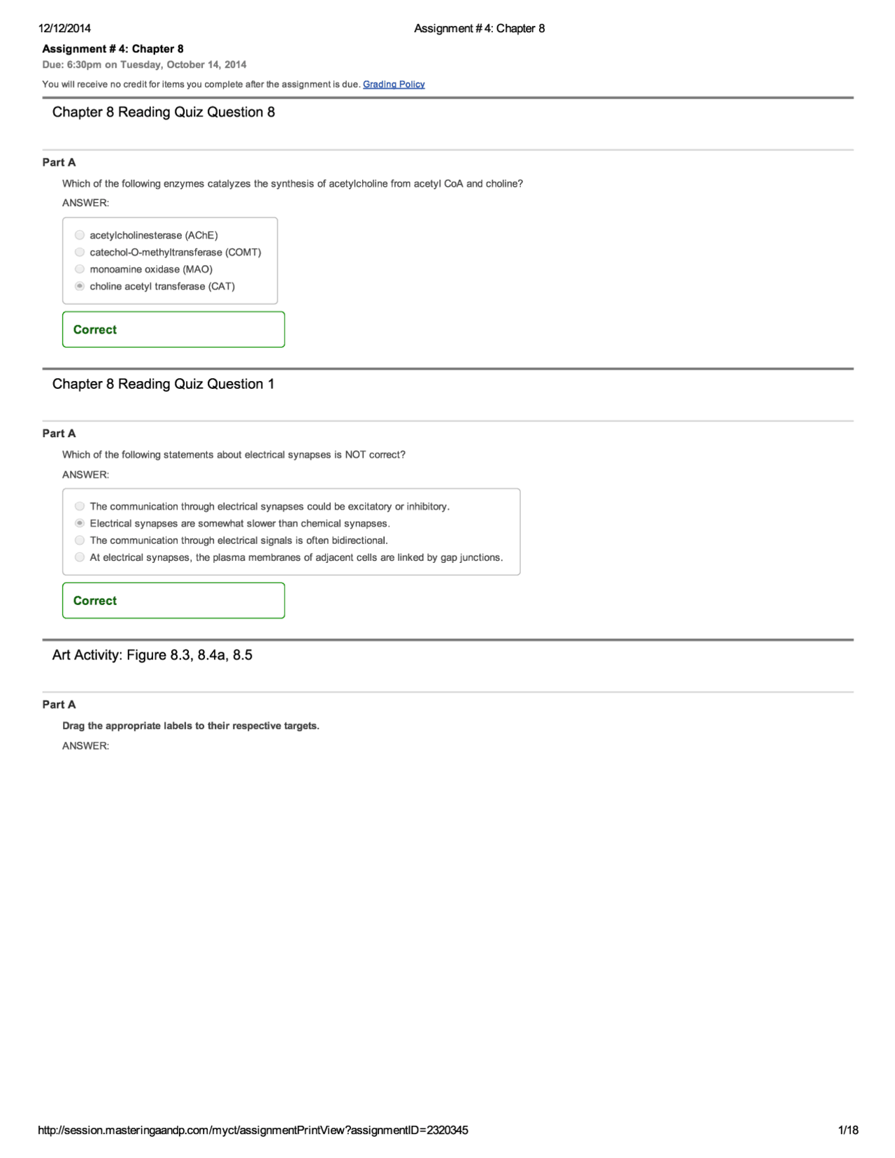 Assignment #4 with Answer Key - Human Physiology I | PCB 3703 - Docsity