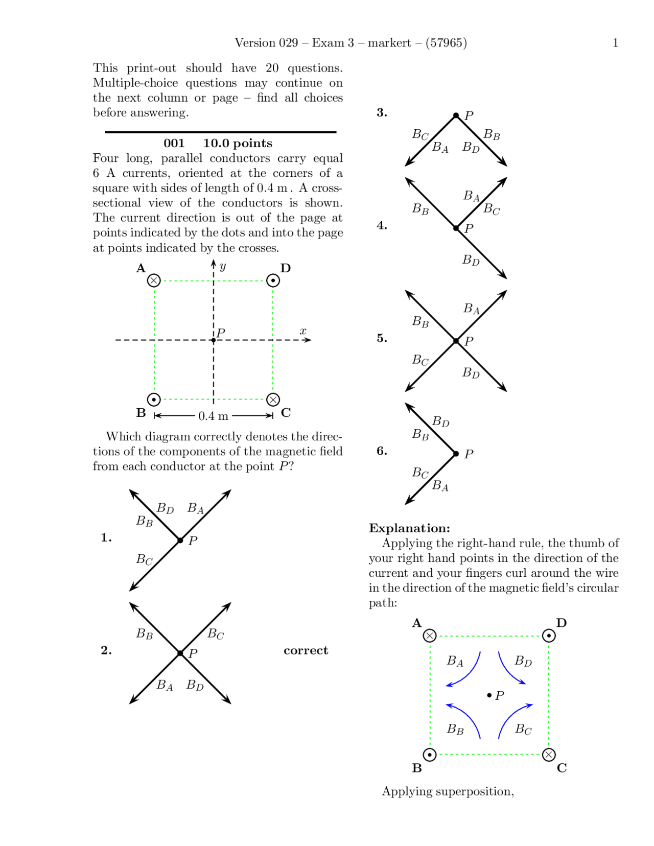 Electricity and Magnetism - Past Exam 3 with Solution Key | PHY 316 ...