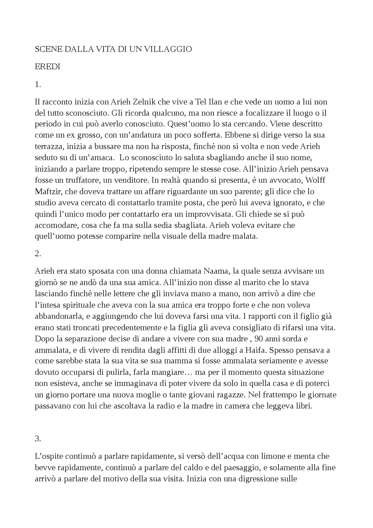 Scene dalla vita di un villaggio Docsity