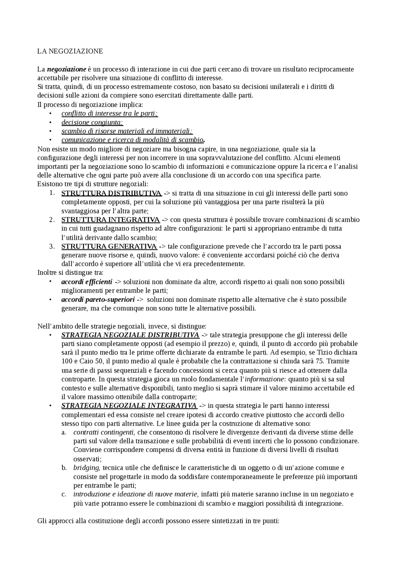 La negoziazione Docsity